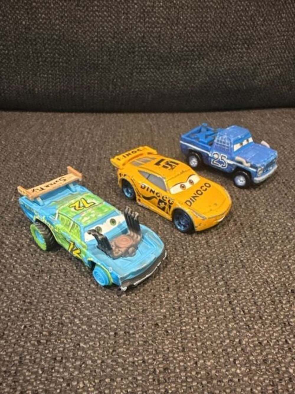 Disney Pixar Cars Lot of 3 Diecast Toy Cars Including Dinoco Cruz Ramirez